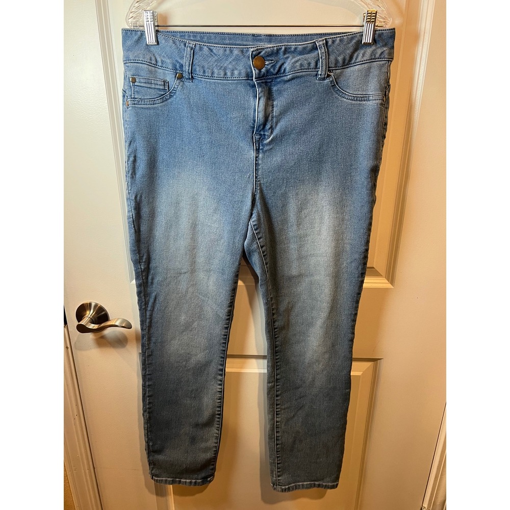 IMAN Womens Skinny Jeans Stretch Denim Medium Blue Size 14 Average
